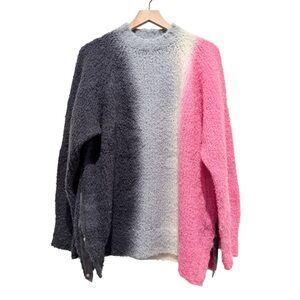 Sacai Hybrid Panel Knit Colorblock Wool Sweater Snap Side Pink Gray Japan Size 3